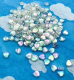 kawaii cute heart bead beads clear iridescent ab shimmery 8mm acrylic plastic hearts uk craft supplies pretty