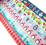 christmas 10m roll rolls washi tape tapes uk cute kawaii stationery planner supplies red pink green blue penguin snowflake woodland winter wreath festive