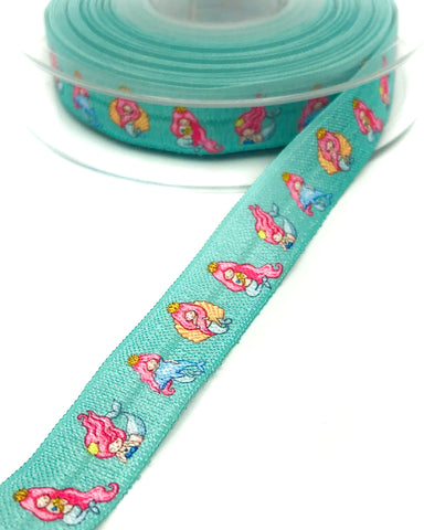 mermaid mermaids elastic foe ribbon ribbons kawaii cute craft supplies uk turquoise aqua
