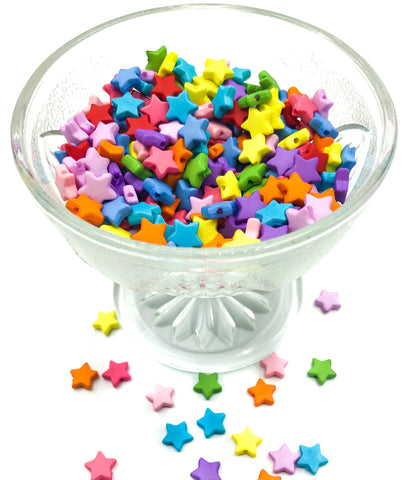 mini 9mm star beads acrylic bright colours bead stars 10mm cute kawaii uk craft supplies bundle bundles