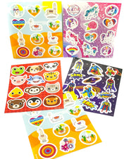 cute child's kids sticker sheet animals super heroes llamas alpacas unicorns uk stationery
