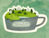 dinosaur crocodile in mug cute teacup postcard post card cards uk kawaii stationery store pretty animal animals