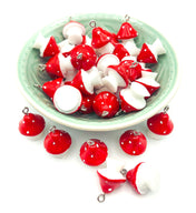 kawaii red and white spotted mushroom toadstool resin 3d charm pendant charms uk cute craft supplies mushrooms