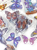 butterfly butterflies laser holo holographic clear plastic sticker stickers flakes flake bright vibrant pack of 30 uk cute kawaii stationery pretty