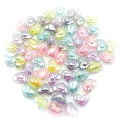 large chunky pastel heart iridescent ab beads 17mm uk cute kawaii craft supplies