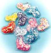 shaker heart hearts clear plastic shaker embellishments appliques patches bow making supplies cute uk kawaii craft materials