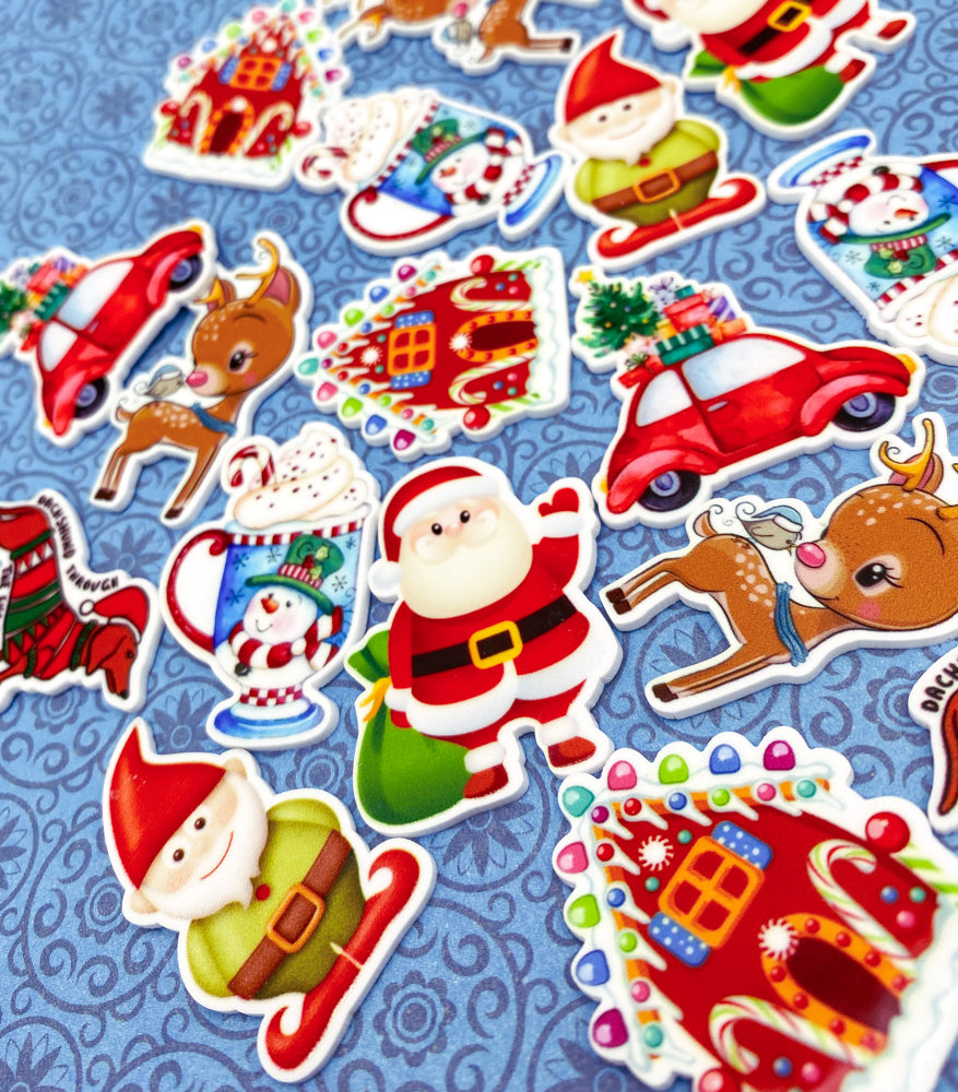 christmas large planar flatback flat back fb fbs acrylic embellishment bow supplies craft crafts uk car tree dachshund dog snow elf gnome house gingerbread santa claus father deer reindeer mug snowman snowmen cup drink cute egg nog