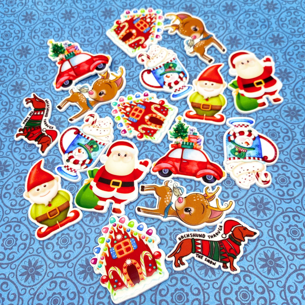 christmas large planar flatback flat back fb fbs acrylic embellishment bow supplies craft crafts uk car tree dachshund dog snow elf gnome house gingerbread santa claus father deer reindeer mug snowman snowmen cup drink cute egg nog