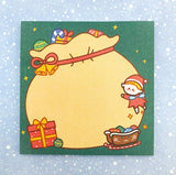 kawaii festive christmas sticky memo notes pad set snow globe presents elf snowman tree sleigh memos uk cute stationery gift stocking filler santa sack