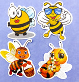 bee bees bumblebee bumblebees honey cute kawaii laptop large larger stickers uk stationery floral funny humorous packs