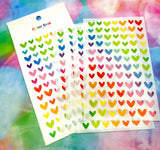 rainbow cute little heart hearts sticker stickers pack sheet 84 colourful pretty cute kawaii stationery uk