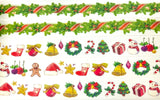 christmas washi tape tapes 15mm wide 10m long roll planner stationery uk cute kawaii wreath foliage green red gingerbread snowman bells stocking candy cane bauble star tree