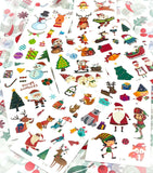 christmas temporary tattoo sheet tattoos for kids fun children stocking filler gift gifts uk kawaii cute stationery party bags festive santa tree rudolph fox elf