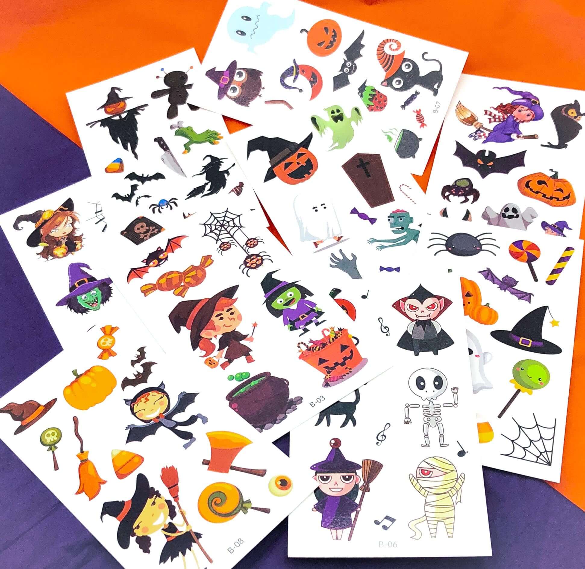 tattoo temporary kids childrens tattoos sheet halloween spooky gift gifts stationery uk cute kawaii
