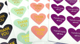heart foil foiled stickers thank you handmade with love sticker hearts packaging supplies uk cute kawaii stationery hand made