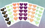 heart foil foiled stickers thank you handmade with love sticker hearts packaging supplies uk cute kawaii stationery