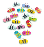 wooden bee bees button buttons cute kawaii craft supplies uk