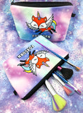magical fox unicorn foxicorn foxcorn unifox cosmetic bag pouch pencil case large bags cute kawaii uk gift gifts present