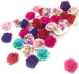 large big 20mm rose roses flower flowers resin fb flat back flatback ombre coloured colour spatter pink turquoise purple lilac uk cute kawaii craft supplies resins