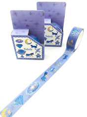 nebula galaxy stars space boxed washi tape blue purple gold foil foiled uk kawaii cute stationery