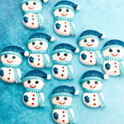 snowman snowmen resin flatback flat back fb fbs cute blue ab shimmer glitter glittery embellishments uk kawaii craft supplies