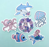 Mermaids & Sealife Laptop / Decorative Stickers- 9 Options