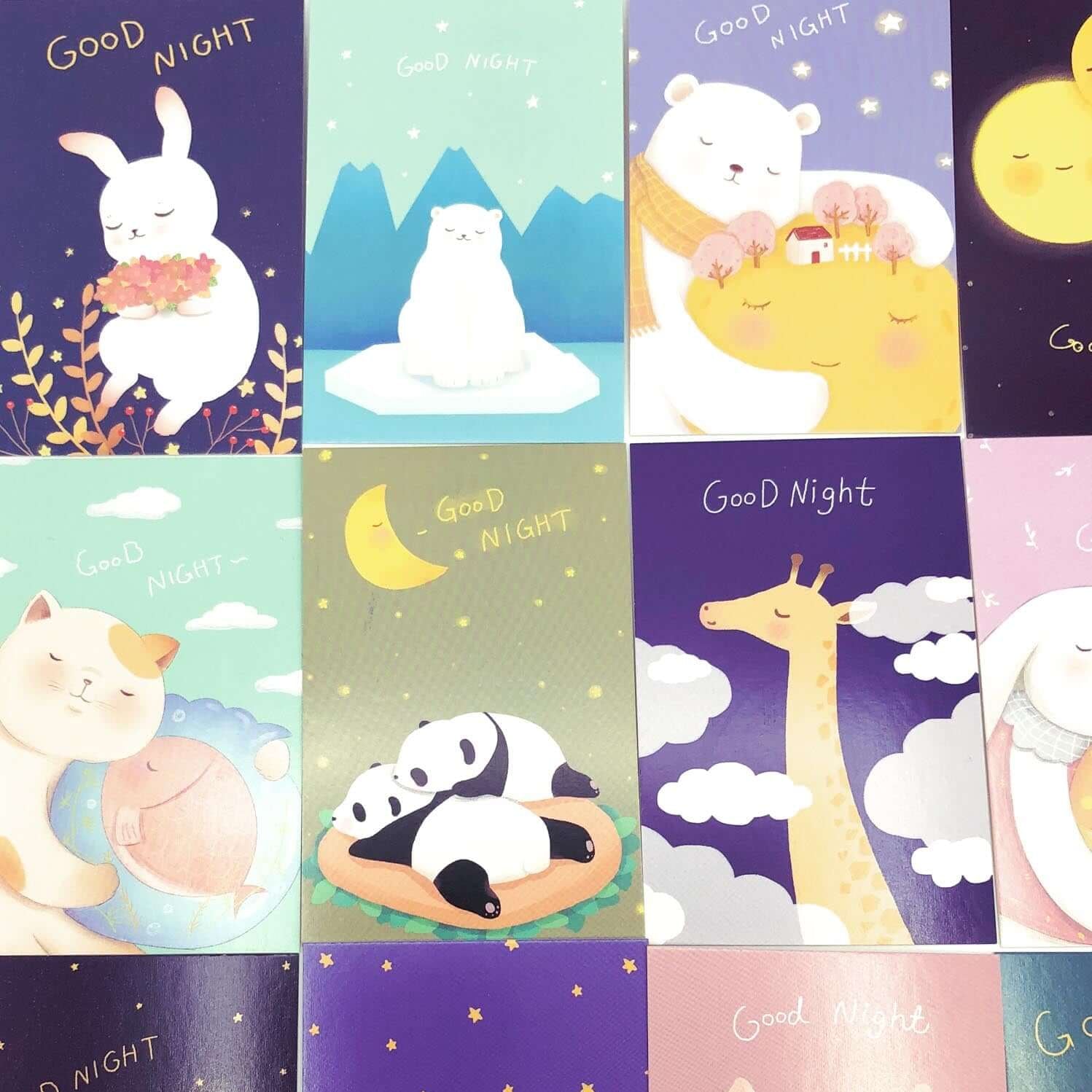 good night star starry sky nightime lomo card cards cute kawaii mini postcard packs animals sky sleep uk stationery