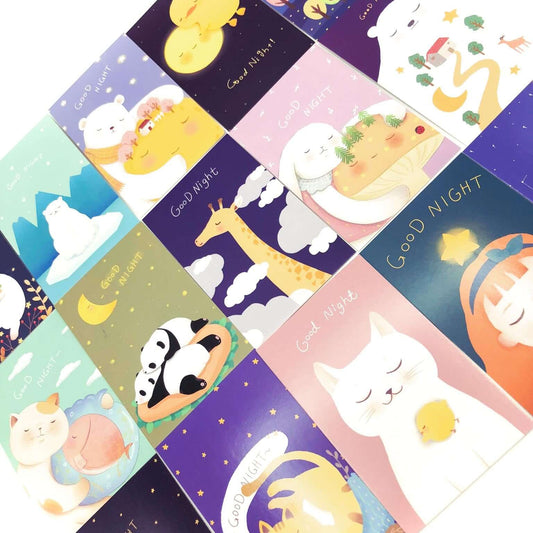 good night star starry sky nightime lomo card cards cute kawaii mini postcard packs animals sky sleep uk stationery