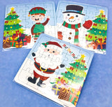 child kid kid's easy jigsaw puzzle 25 piece pieces card santa claus father christmas festive snowman elf elves stocking filler gifts uk