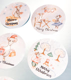 38mm large round mice mouse christmas stickers merry festive cute kawaii uk stationery packaging supplies
