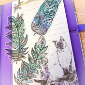 feather feathers plastic clear stained glass pretty bookmarks book mark bookmark uk gift gifts kawaii cute stationery turquoise purple lilac green colourful