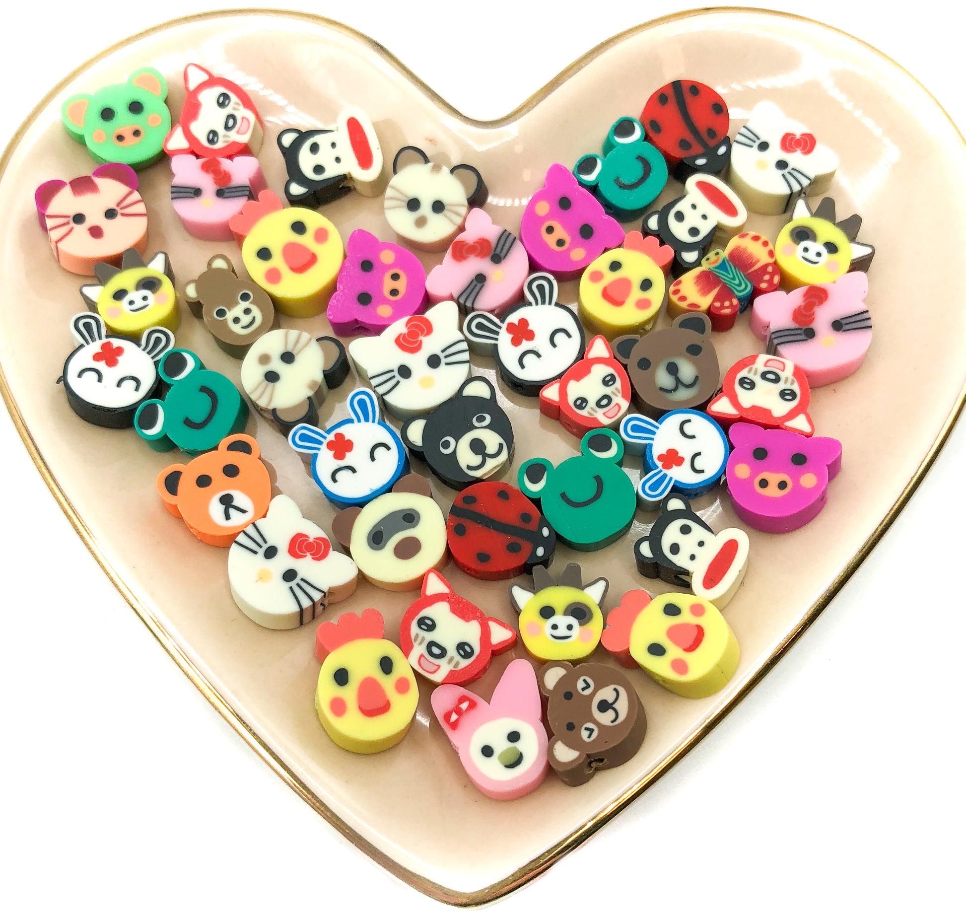 poly polymer clay cute animal beads fimo kawaii bead animals