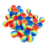 rainbow striped 8mm acrylic bead beads uk cute craft supplies rainbows stripes stripe small round