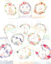 floral easter bunny rabbit postcard post card rabbit  flowers uk cute stationery postcards 