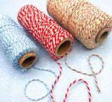 baker's twine baker bakers string christmas festive wrapping packaging supplies red white green blue striped stripe uk cute kawaii