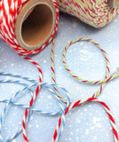 baker's twine baker bakers string christmas festive wrapping packaging supplies red white green blue striped stripe uk cute kawaii