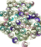 small shell charms kawaii seashell silver tone charm pearl