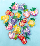 fruit shaker sequin sequins shakers clear plastic appliques glue on embellishments cute kawaii uk craft supplies