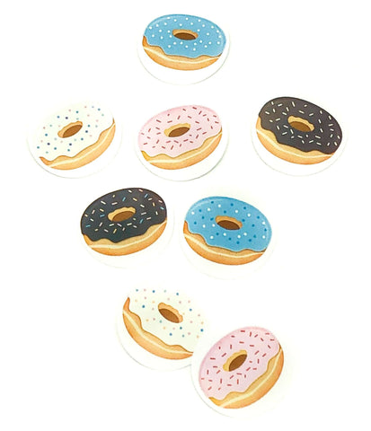 cute donut doughnuts round 25mm sticker stickers seals packaging supplies kawaii uk donuts