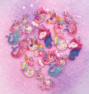 kawaii glitter resin charm charms uk cute craft supplies unicorn unicorns seahorse sweet sparkly pendants