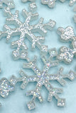 Acrylic Glitter Snowflake 18mm Silvery Flat Back- 2 Designs