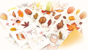 autumn leaf leaves translucent sticker stickers pack 6 sheets uk cute kawaii autumnal stationery