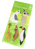 standing page marker index tabs sticky memo pack sloth koala bird animals giraffe polar bear pack