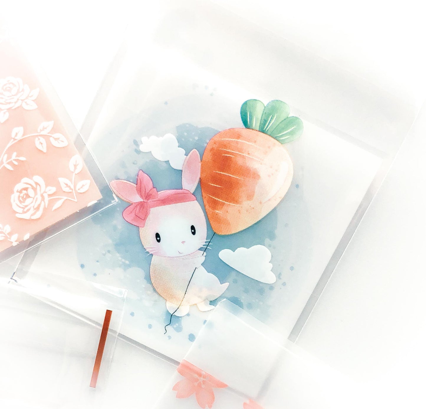 pink and pretty floral spring cello cellophane bag bags clear printed packaging supplies cat cats bunny rabbit rabbits easter rose cherry blossom uk