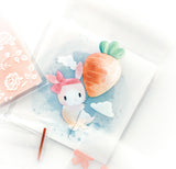 pink and pretty floral spring cello cellophane bag bags clear printed packaging supplies cat cats bunny rabbit rabbits easter rose cherry blossom uk