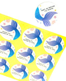 mermaid tail sending you oceans of love thank you round stickers 35mm uk stationery