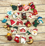 resin glitter christmas charm festive charms uk cute kawaii craft supplies snowman santa tree house candy cane bear stocking glittery AB 