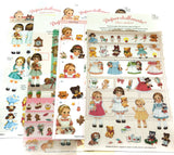 vintage childhood dolls girl girls toys style retro clear stickers sticker pack planner retro pvc