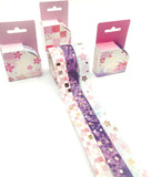 spring pink purple blossom flower flowers floral box boxed washi tape tapes uk cute kawaii stationery supplies 5m gold foil foiled
