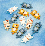 cute kawaii cat resin charm charms cats uk craft supplies white grey tabby ginger tortoiseshell kitty